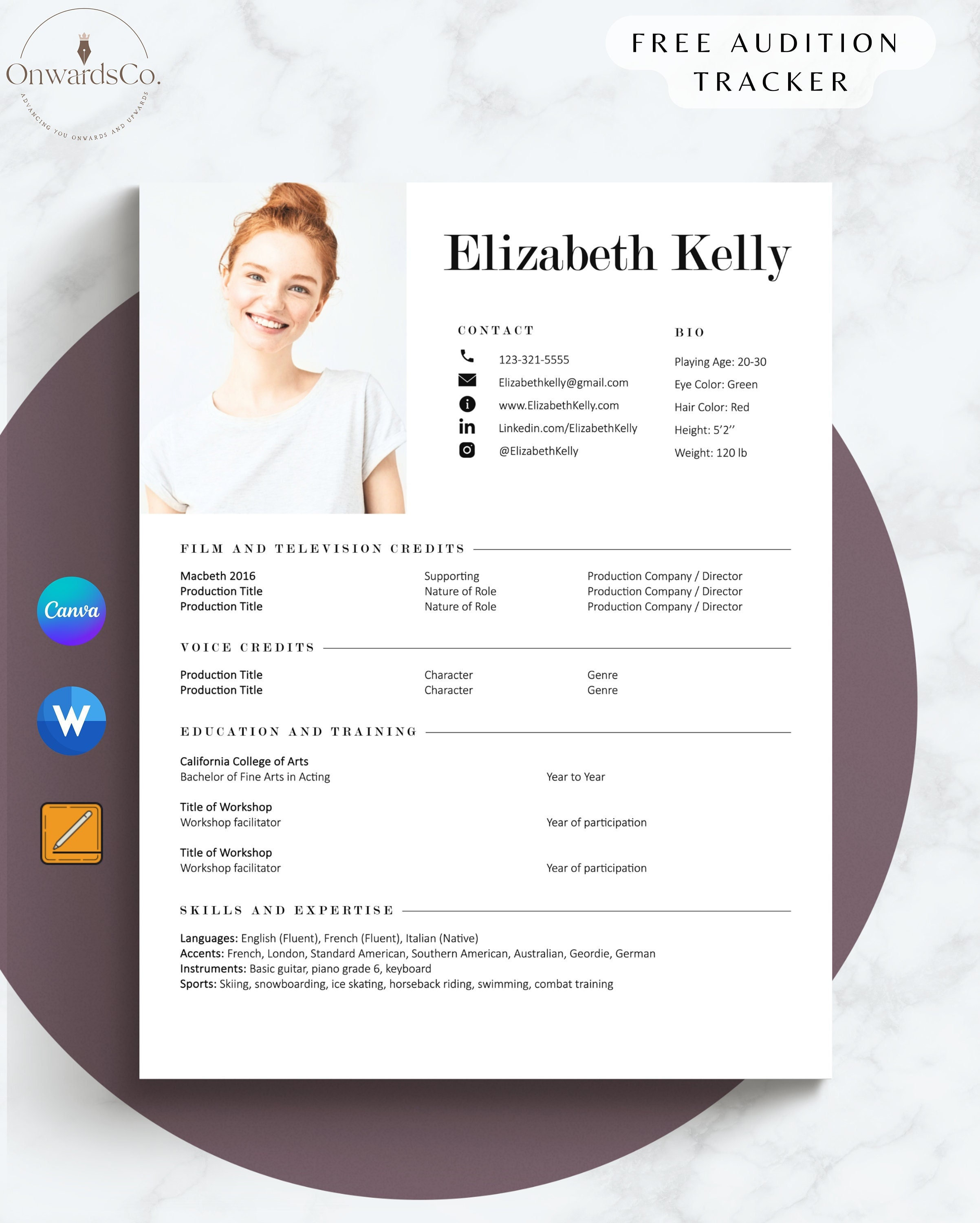 8x10 Actor Resume Template Headshot - Il Fullxfull.5163702132 Ki36 
