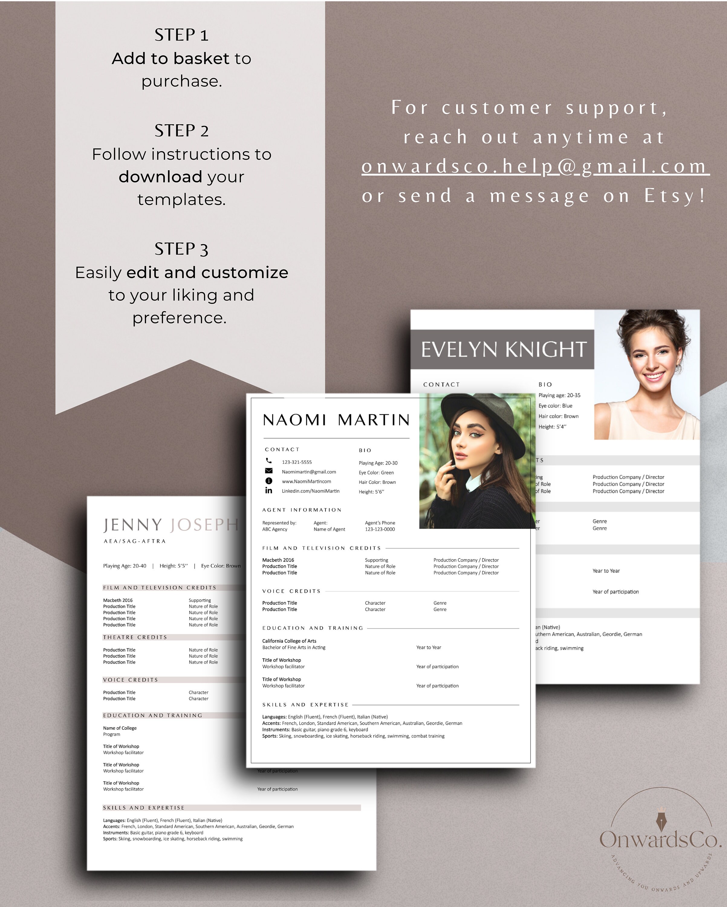 Actor Resume Bundle Canva Actor Resume Templates Dancer Resume Musical ...