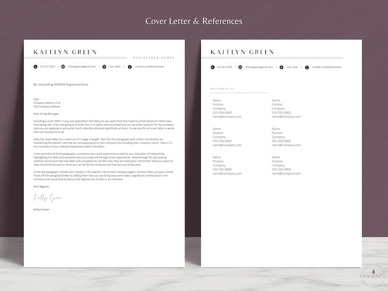 New Grad RN Resume 2 page Nursing Resume Template ats compliant RN Resume Template Google Docs  Nurse CV Template Medical Resume Modern