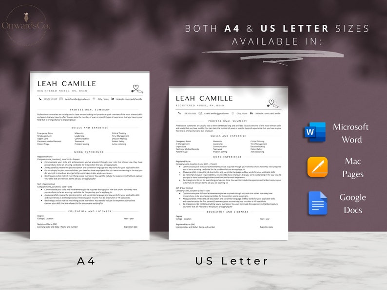 ATS Friendly Nurse Resume Template For Google Docs Resume Word Template Medical Assistants Resume Registered Nurse Practitioner Graduate CV