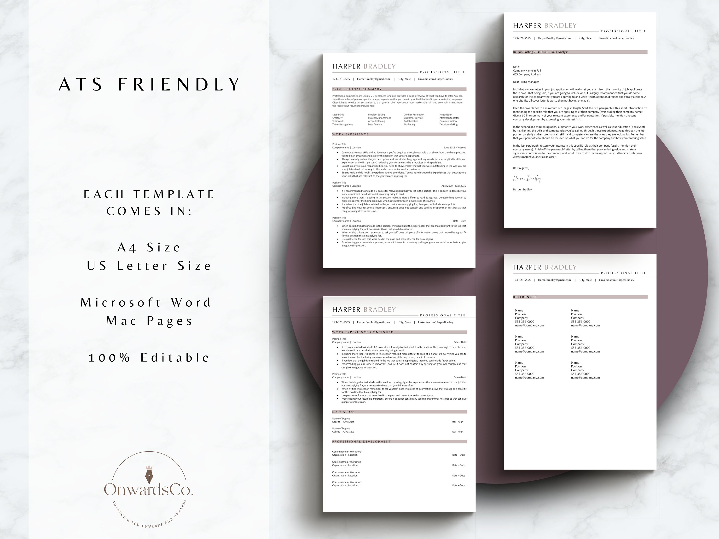 Resume Bundle Word CV Template Google Docs New Grad Nursing Resume ...