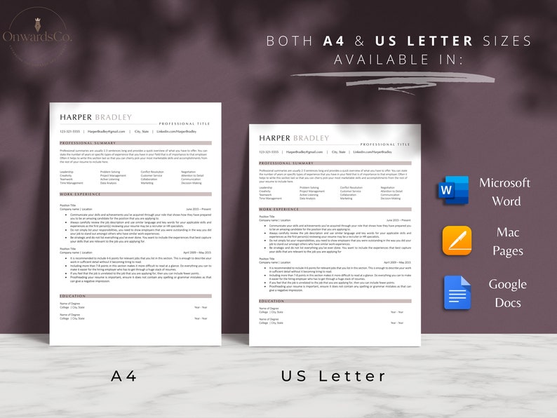 Resume Google Docs Modern Resume Design Curriculum Vitae Resume Template Word Data Analyst CV Template Executive Assistant ATS Resume Clean