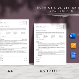 Modern ATS Resume Template Google Docs Corporate Job 2 page Resume