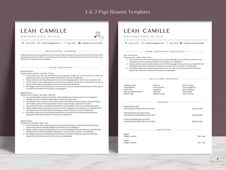ATS Friendly Nurse Resume Template For Google Docs Resume Word Template Medical Assistants Resume Registered Nurse Practitioner Graduate CV