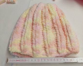 Handmade cuddly, warm knitted hat approx. 46 cm head circumference