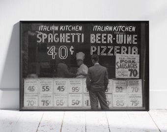 Italian Kitchen, New York City, Vintage Photo, Wall Art, Digital Download