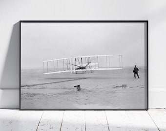 Wright Brothers, First Flight, Vintage Photo, Wall Art, Digital Download