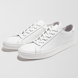 Josepht Bruno White Leather Sneakers Genuine Leather White Low Cut Sneakers