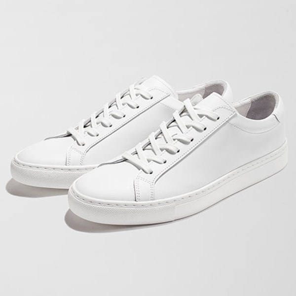 Josepht Bruno White Leather Sneakers Genuine Leather White Low Cut Sneakers