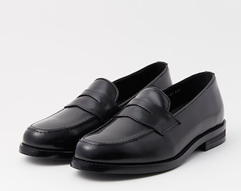 ローファー・オックスフォード JOSEPHT SHANGHAI VIBRAM JOS001 Round Toe Black Penny Loafers | Shanghai | JOSEPHT.CA