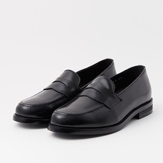 JOSEPHT Shanghai Black Leather Penny Loafers Classic Dress JOSEPHT Shanghai Black Leather Penny Loafers Classic Dress