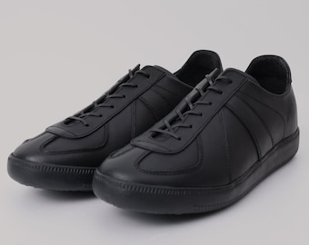 JOSEPHT Jacob Black  Minimalist Style Leather Sneakers German Army Trainers GAT