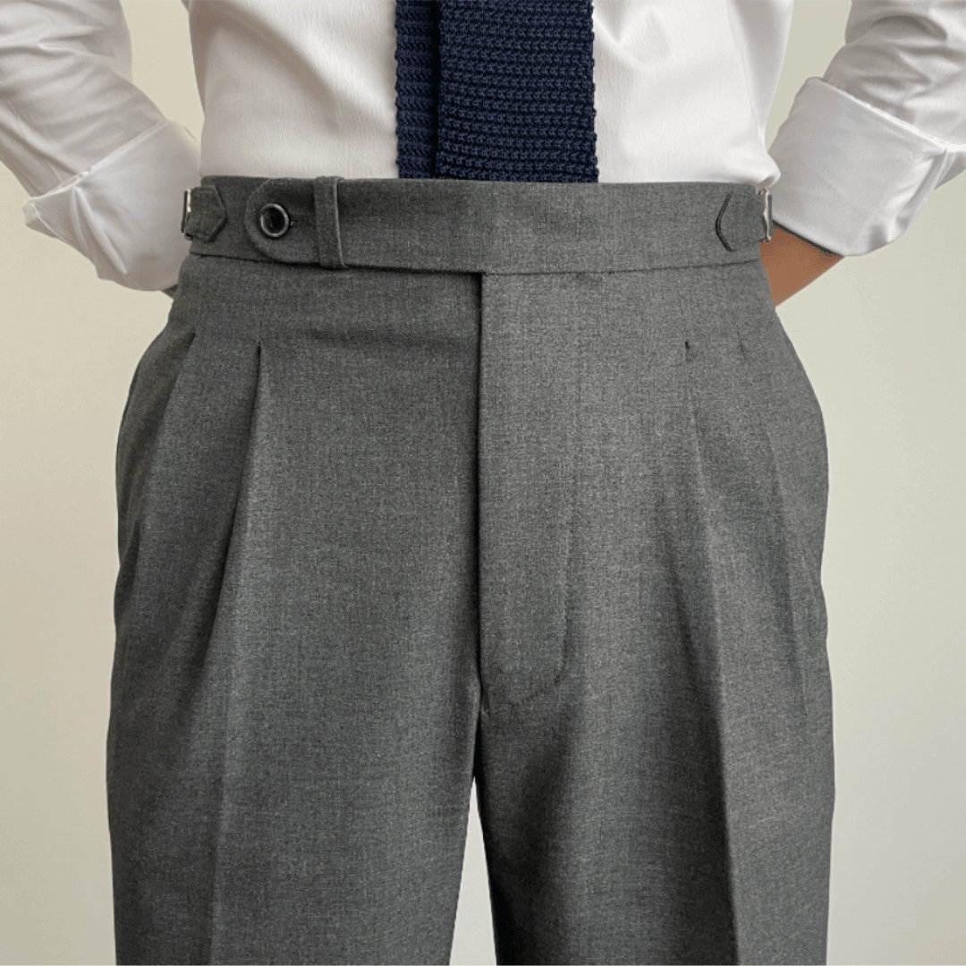 Signature Double-pleated Suit Pants Grey - Etsy