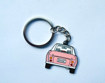 Figaro Classic Car Collectors Keyring - Pink - Figaro Collection