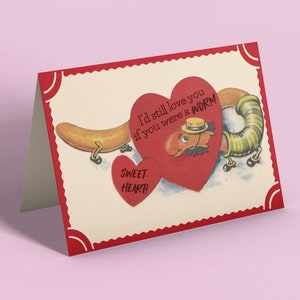 Mi ameresti ancora se fossi un verme? Biglietti d'auguri romantici con meme/divertenti regali di nozze vintage per anniversario di San Valentino per lui o lei