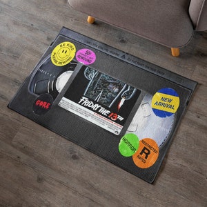 Your Pick Horror VHS Area Rugs 36" x 24" | 80s 90s Movie Tape Gifts Unique Funny Goth Punk Aesthetic Home Decor Door Bath Welcome Mat Gifts