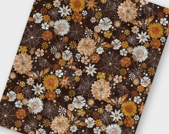 Luźny koc z ćmy z pajęczą siecią i gniecionym aksamitem | Retro, boho z lat 70., gotycki, czarowniczy wystrój domu, pościel, prześcieradło, prezent na Halloween