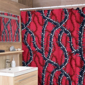Thorn Vines Shower Curtains | Halloween Horror Creepy Witchy Goth Punk Alternative Emo Psychobilly Unique Bathroom Home Decor Gifts