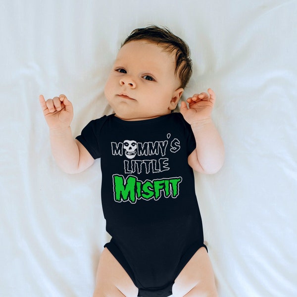 Mommy's Lil' Misfit Baby Rib Bodysuit | Misfits Horror Goth Punk Band Infant Onesie Clothing Baby Shower Childrens Gifts