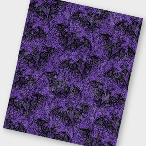 Purple Bats & Spiderwebs Lace Print Crushed Velvet Blanket | Whimsigoth Bohemian Gothic Halloween Witchy Home Decor Bedding Bed Sheet Gifts