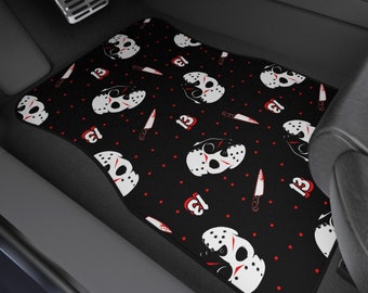 Friday the 13th Print Car Mats | Goth Punk Horror Alternative Jason Personalized Truck SUV Automotive Floor Protection Gifts