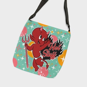 Hot Stuff MCM Regulowana Torba | Little Devil Vintage Retro Bajki Goth Punk Halloween Szkoła Praca Podróże Torby na Ramię Crossbody