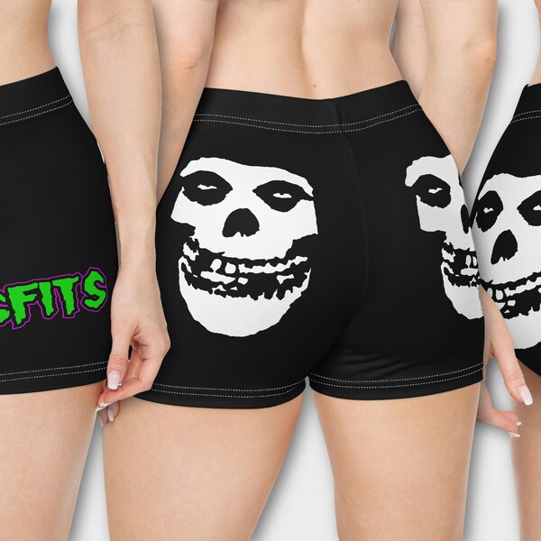 Shorty Misfits pour femme | Musique punk horreur nager sur la plage pyjama d'été lounge leggings de yoga bas actifs