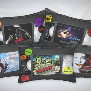 Your Pick Sci-Fi Horror VHS Double Sided 20&quot; x 14&quot; Lumbar Pillow | 80s 90s Movie Tape Gifts Unique Rare Goth Punk Aesthetic Home Decor Gifts