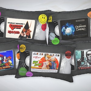 Your Pick Sci-Fi Horror VHS Double Sided 20" x 14" Lumbar Pillow | 80s 90s Movie Tape Goth Punk Aesthetic Home Decor Gifts