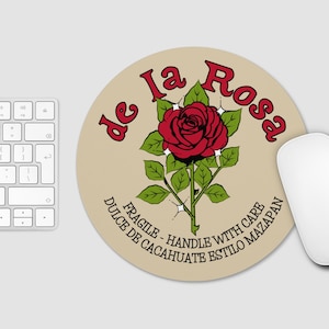 Mazapan Mouse Pad | Rosa Peanut Candy Dulce de Cacahuate Mexico Mexican Hispanic Fun Unique Office Work Computer Gaming Decor Gifts