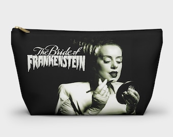 Bride of Frankenstein Make Up Accessory Bag | Movie Monsters Vintage Horror Bridal Wedding Goth Punk Travel Pouch Gifts