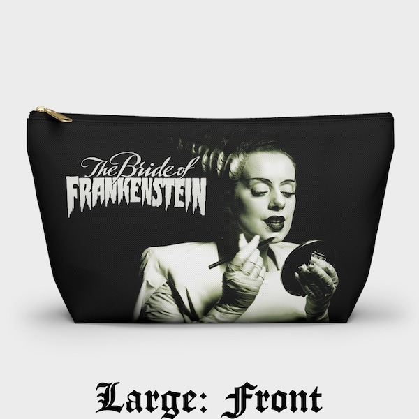 Bride of Frankenstein Make Up Accessory Bag | Movie Monsters Vintage Horror Bridal Wedding Goth Punk Travel Pouch Gifts