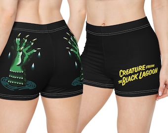 Kreatur aus der Black Lagoon Frauen Booty Shorts | Film Monster Horror Schwimmen Strand Sommer Pyjamas Lounge Yoga Active Wear Bottoms