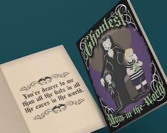 Ghoulest Mom in the World Grußkarten | Addams Family Morticia Goth Horror Muttertag Geburtstag Danke Postkarten Geschenke