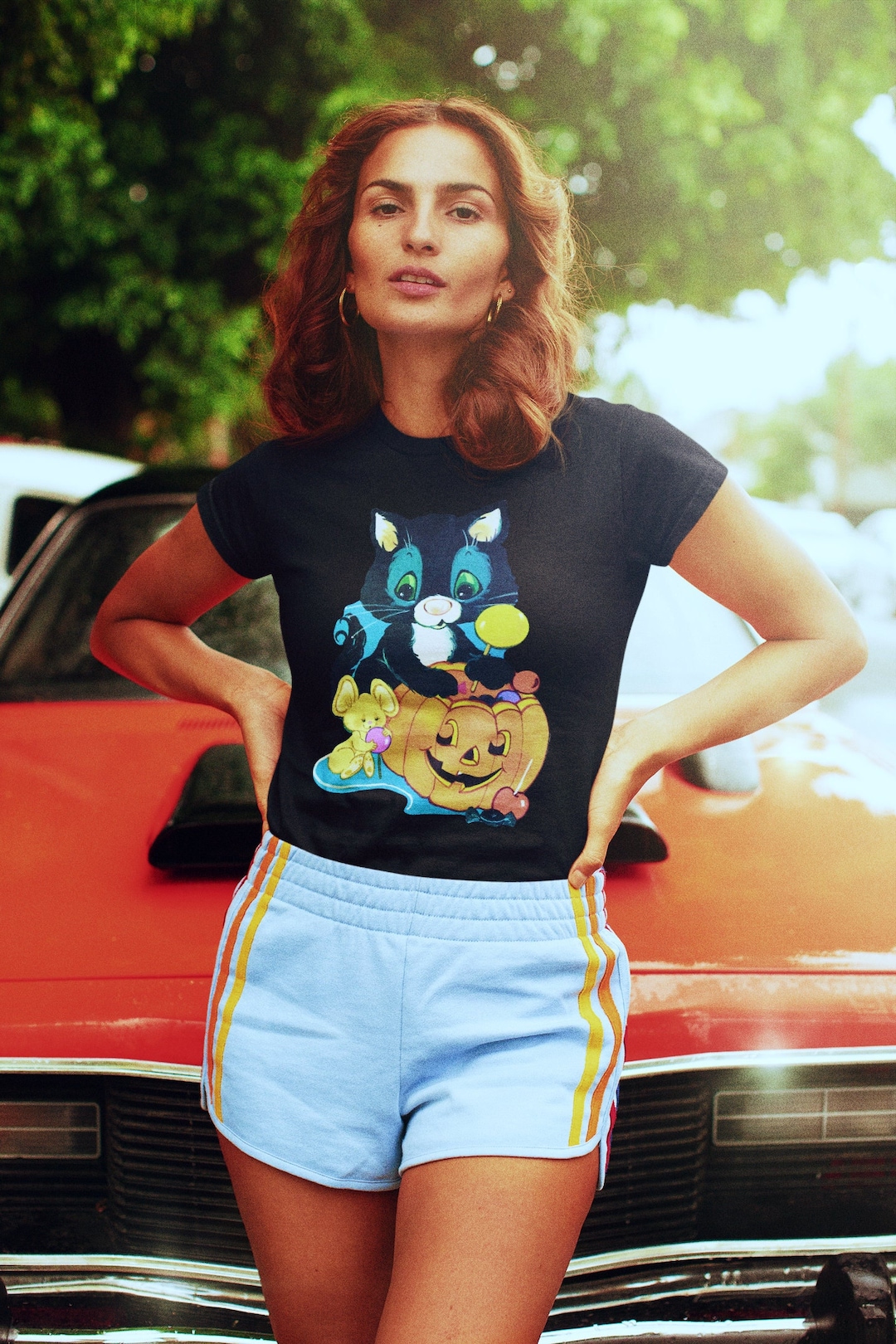 HYSTERIC WOMAN CAT LS TEE BLACK