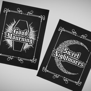 Good Mourning & Sweet Nightmares Two-Sided Velveteen Throw Blanket | Goth Punk Horror Home Decor Romantic Throw Bedding Gifts