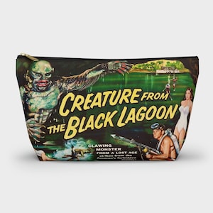 Creature from the Black Lagoon Make Up Accessory Bag | Retro Monsters Vintage Horror Movie Poster Goth Punk Travel Pouch Gifts