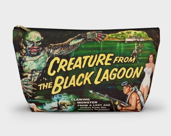 Creature from the Black Lagoon Make Up Accessory Bag | Retro Monsters Vintage Horror Movie Poster Goth Punk Travel Pouch Gifts