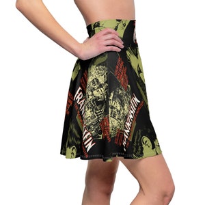These sexy pencil skirts and casual skater skirts feature a Frankenstein movie poster print design. The perfect addition to any Psychobilly, Rockabilly, Vintage Horror, Pin Up inspired wardrobe or gift for Universal Monsters and Frankenstein fans.