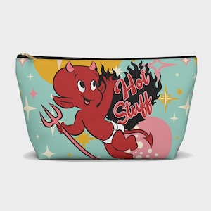Hot Stuff MCM Torba na akcesoria do makijażu | Little Devil Mid Century Modern Vintage Cartoon Cute Baby Demon Imp Goth Punk Travel Torebka Saszetka Prezent