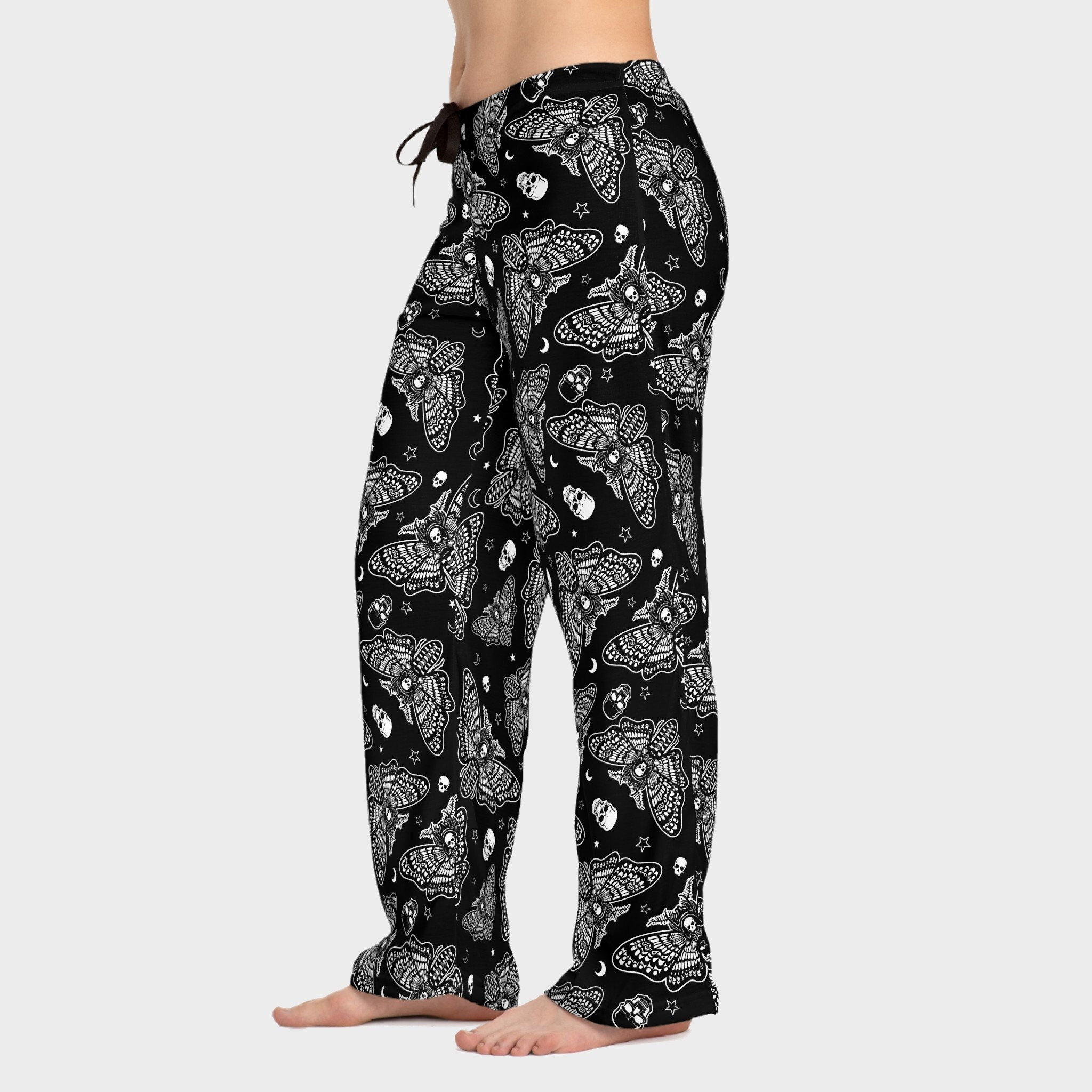 Death s head Moth Women s Men s Pajama Pants Witchy Whimsigoth Horror Goth Comfy Cozy Lounge Sleepwear Winter Christmas Gift Present Etsy