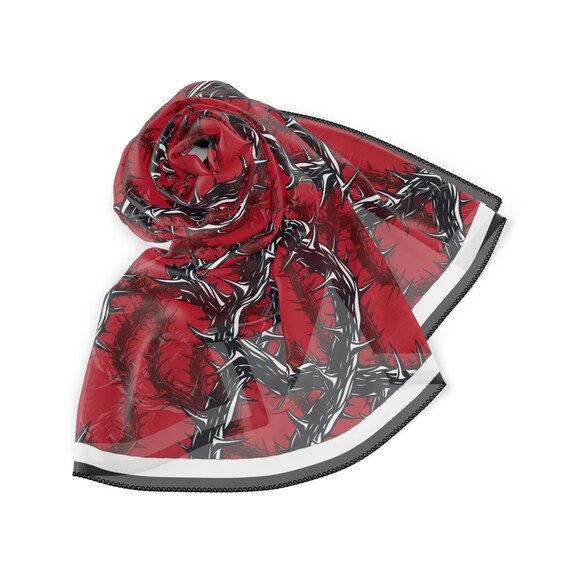 Thorn Vines Chiffon Scarf | Halloween Horror Witchy Goth Punk Emo