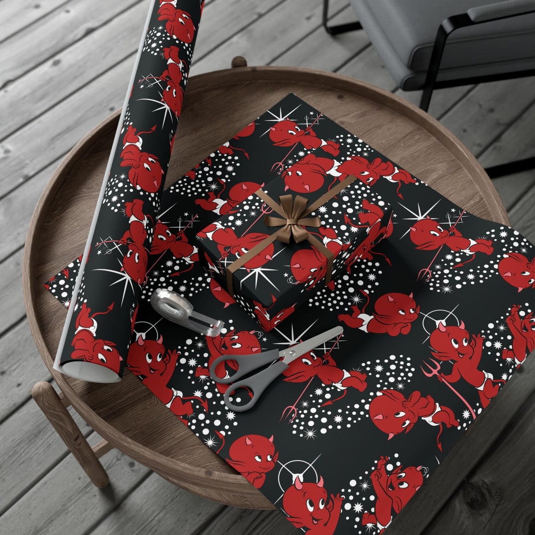 Hot Stuff Star Print Wrapping Paper | Little Devil Vintage Retro ...