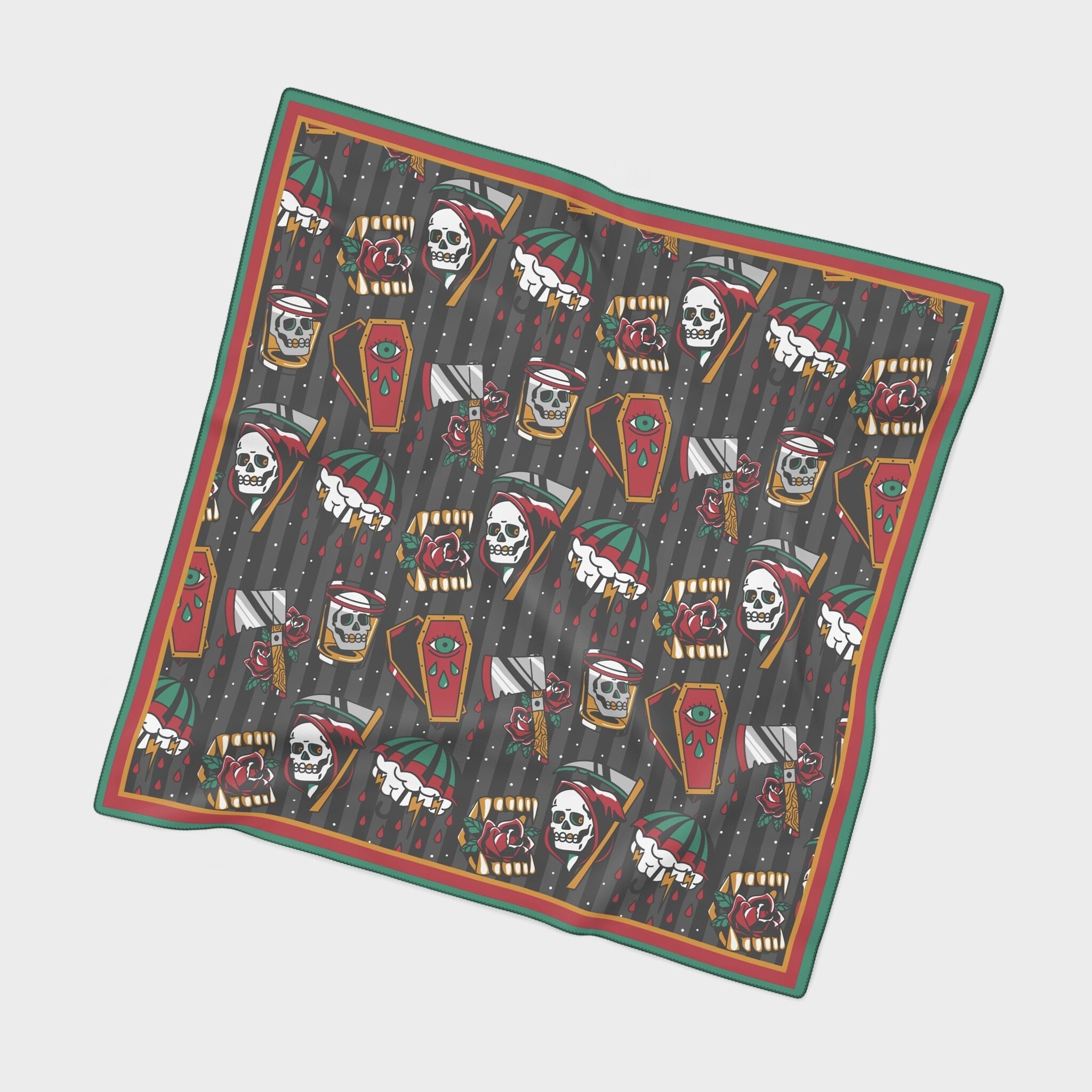 桃太郎  Grim Reaper バンダナ スカル柄 USA製 Grim Reaper Bandana - Etsy