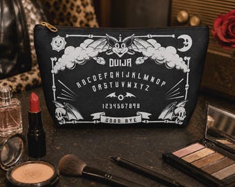 Ouija Make Up Accessory Bag | Vintage Cartoon Cute Horror Halloween Goth Punk Travel Purse Pouch Gift