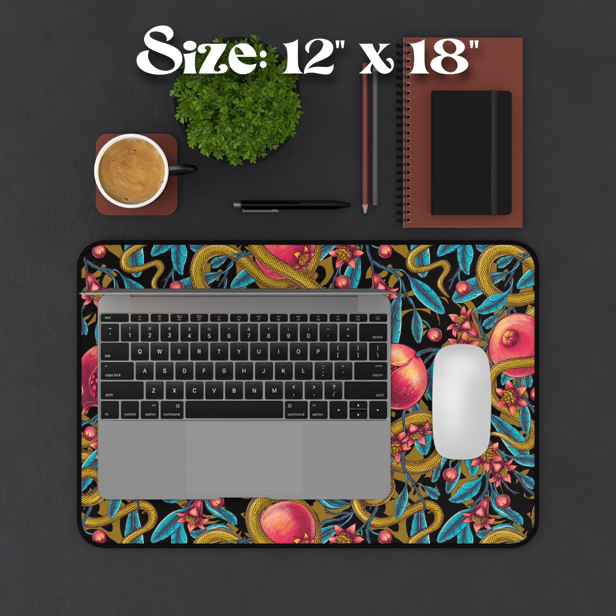 Pomegranate Snakes Desk Mat | Gothic Dark Coquette Femme Priestess ...