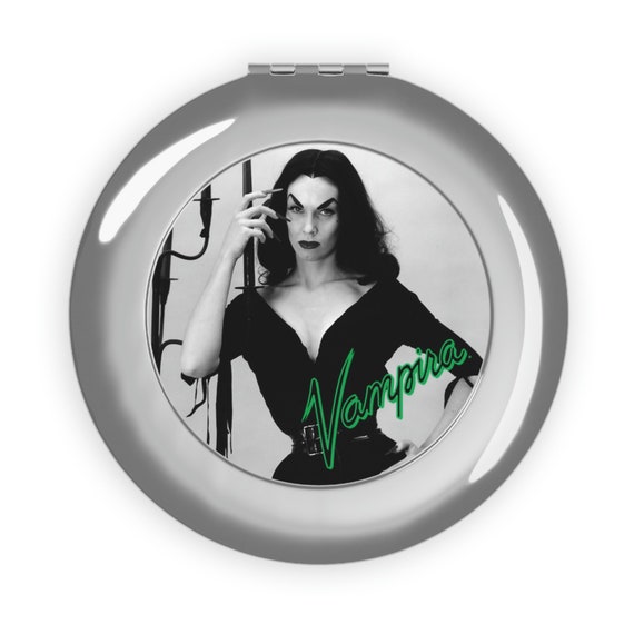 Vampira Glamour Ghoul Compact Mirror | Sexy Goth Punk Vintage