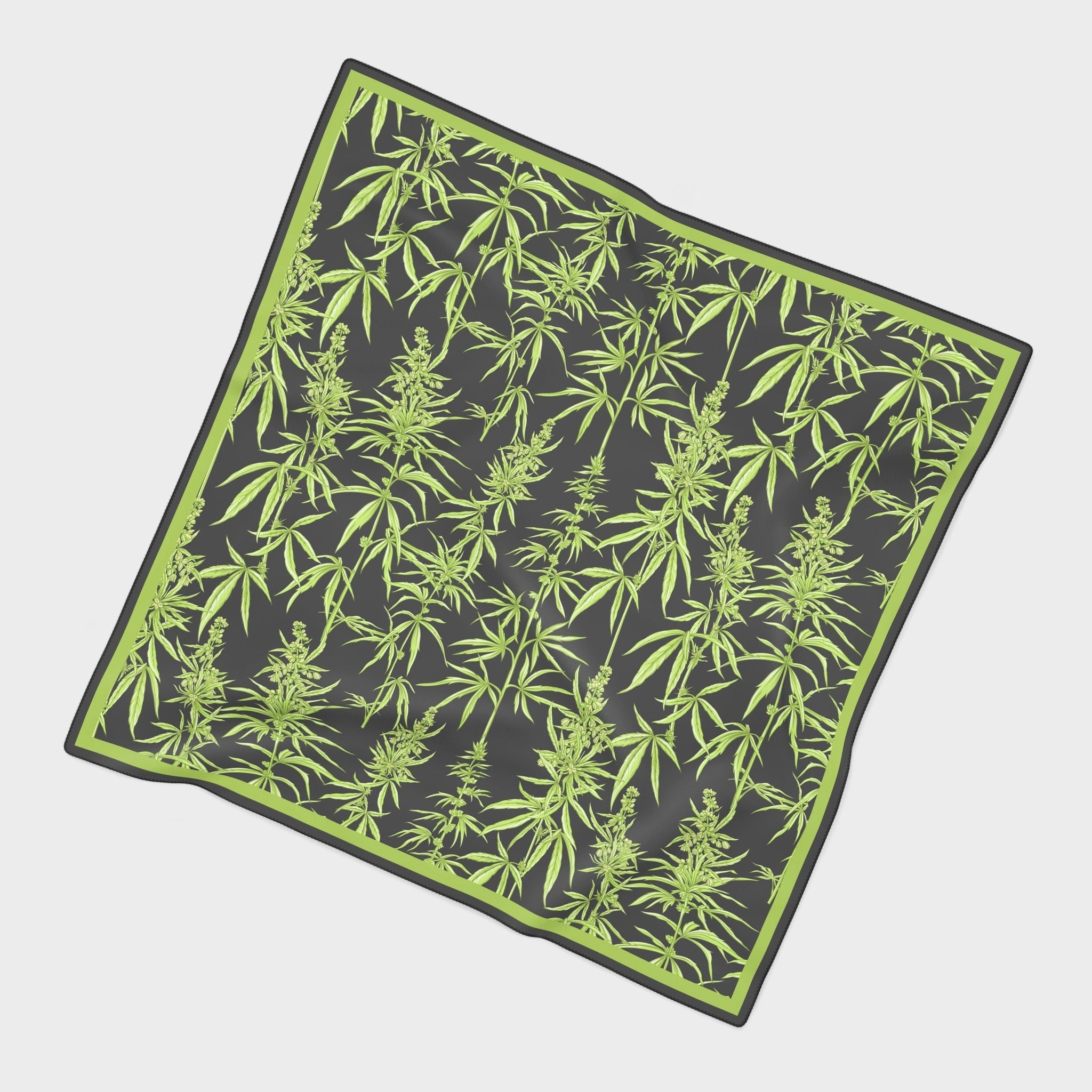 Bandana Rossa 22x22 Con Foglie Di Marijuana Bianche – 100% Cotone, RFCO, Unisex