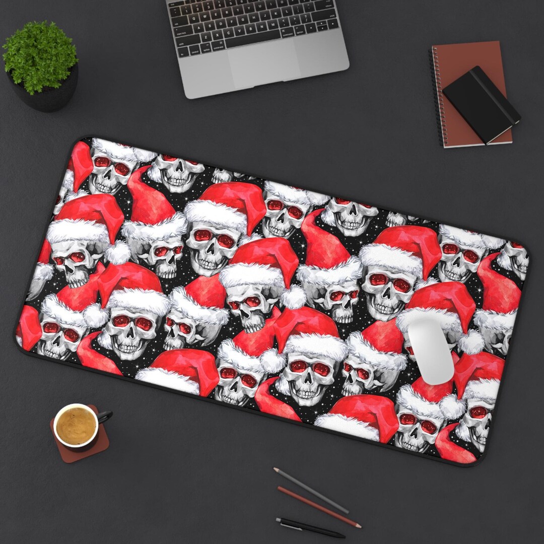 Santa Skulls Desk Mat | Horror Gothic Punk Witchy Christmas Winter ...