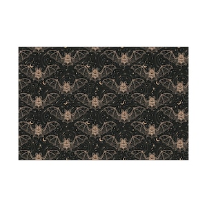 Our Celestial Bats Wrapping Paper is the cherry on top to a great gift. The perfect wrapping paper for bohemian gothic, whimsigoth, witchy, horror, dark academia, occult, Halloween themed birthday, romantic anniversary, wedding, or Christmas gifts.